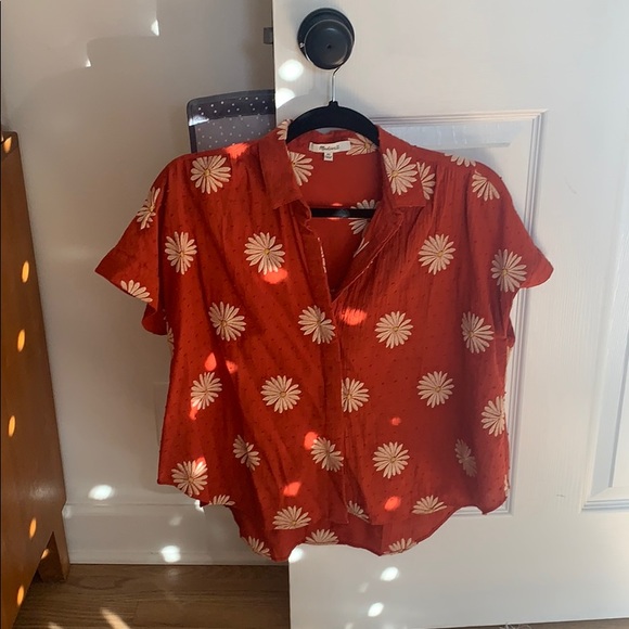 Madewell Tops - Red daisy blouse